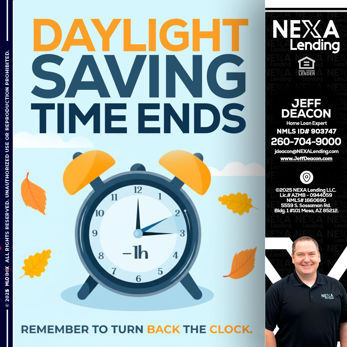 daylight saving - Jeff Deacon -Home Loan Expert
