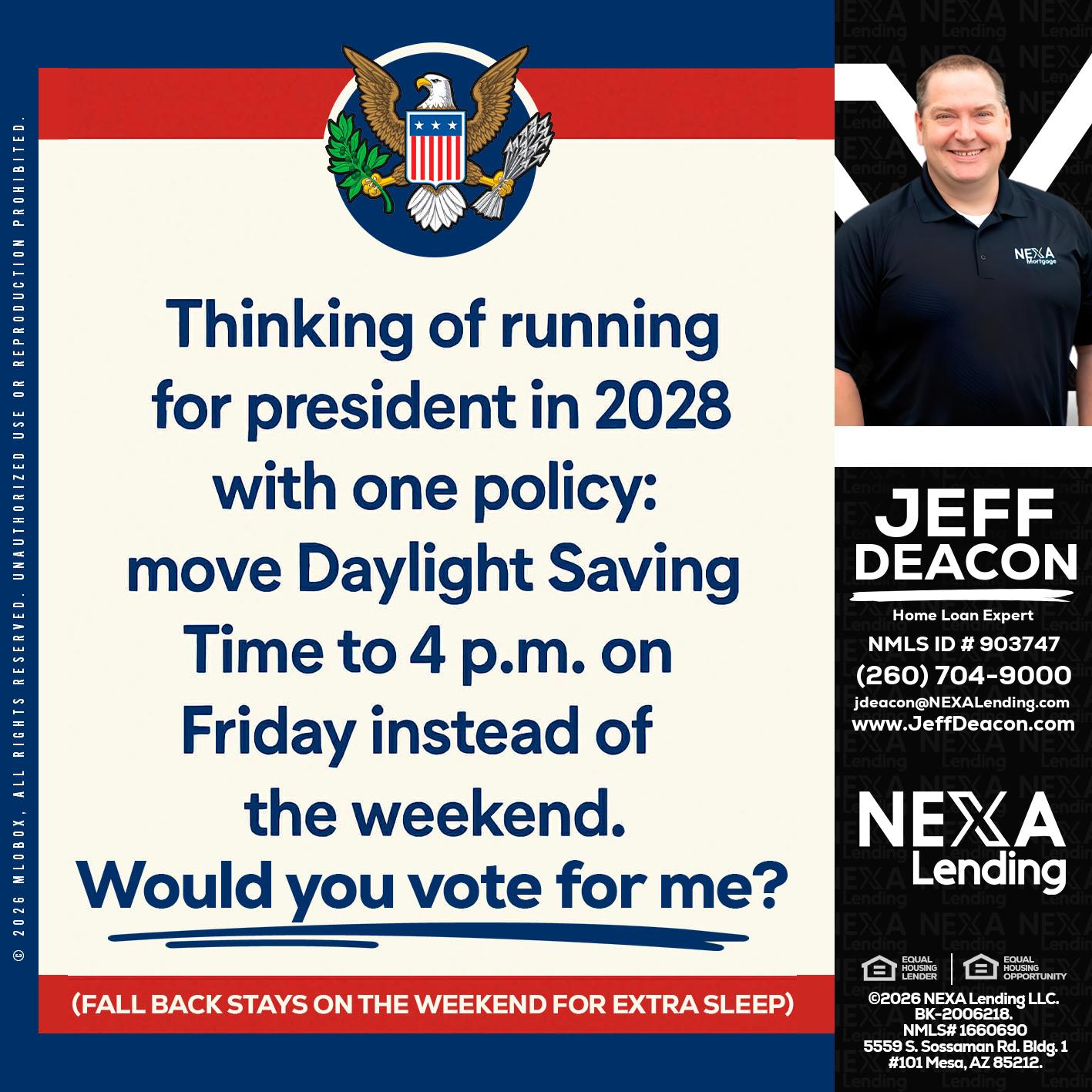 THINKING OF RUNING - Jeff Deacon -Home Loan Expert