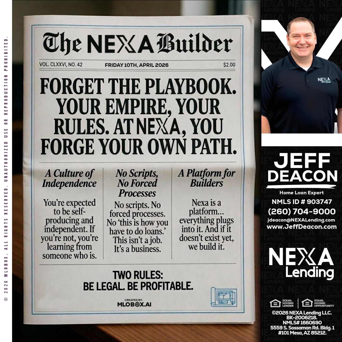 THE NEXA BUILDER - Jeff Deacon -Senior Loan Officer