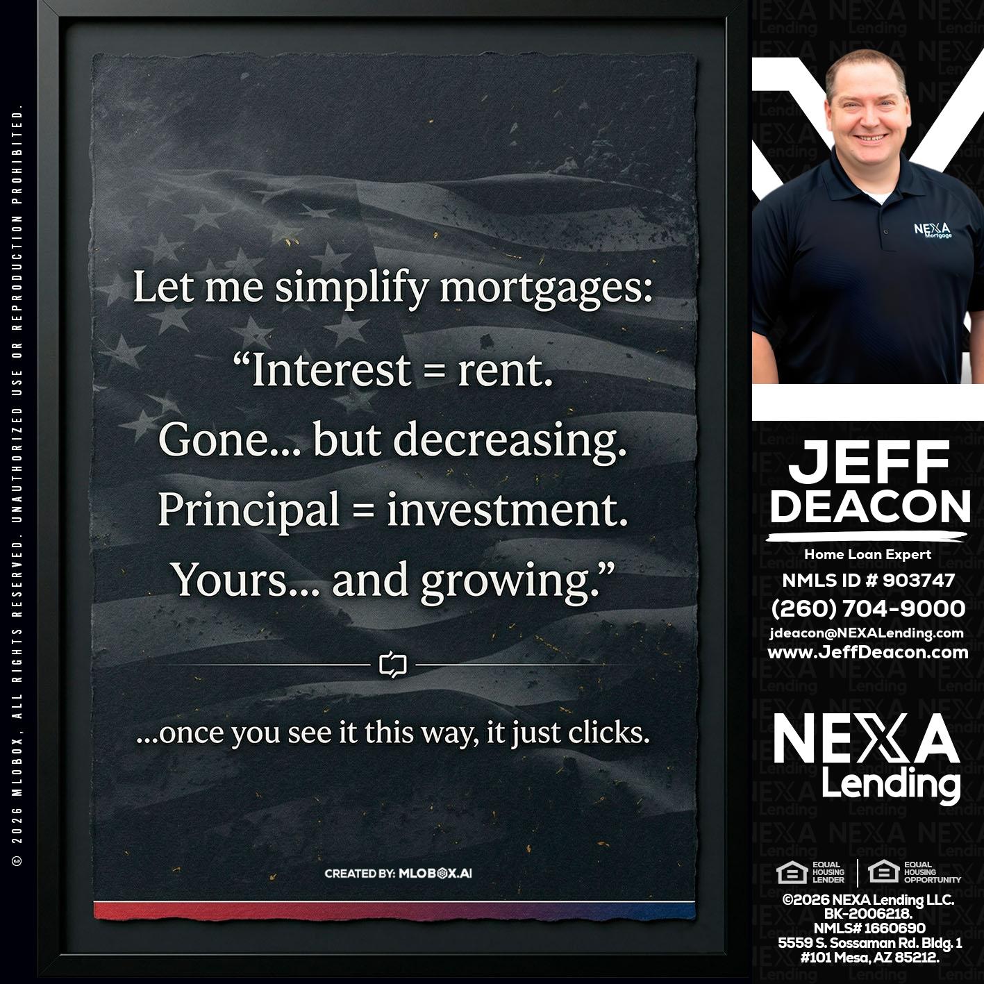 LET ME SIMPLIFY - Jeff Deacon -Senior Loan Officer