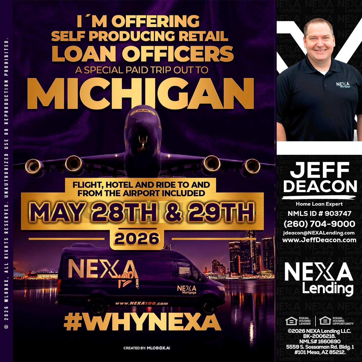 MICHIGAN - Jeff Deacon -Senior Loan Officer