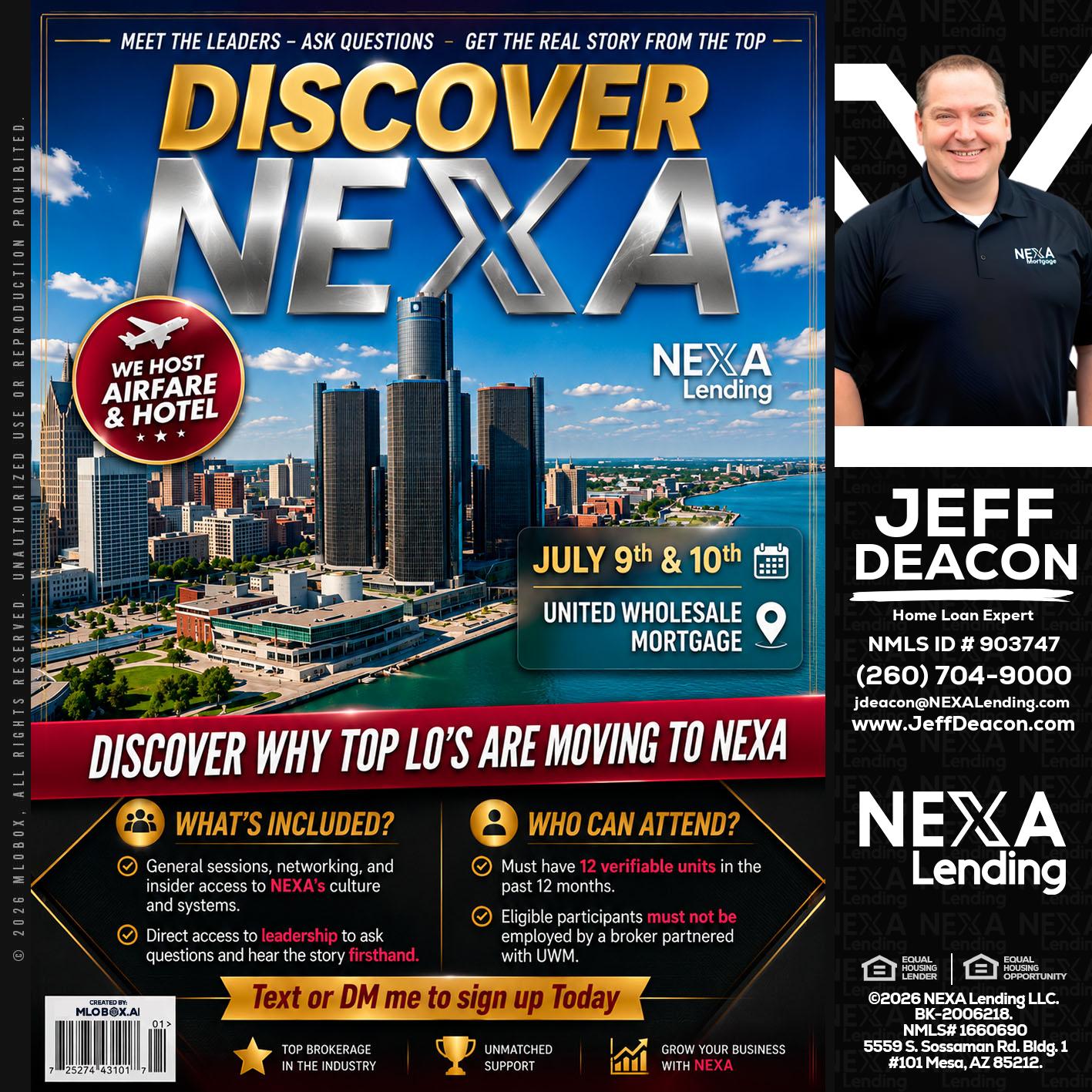 DISCOVER NEXA - Jeff Deacon -Senior Loan Officer