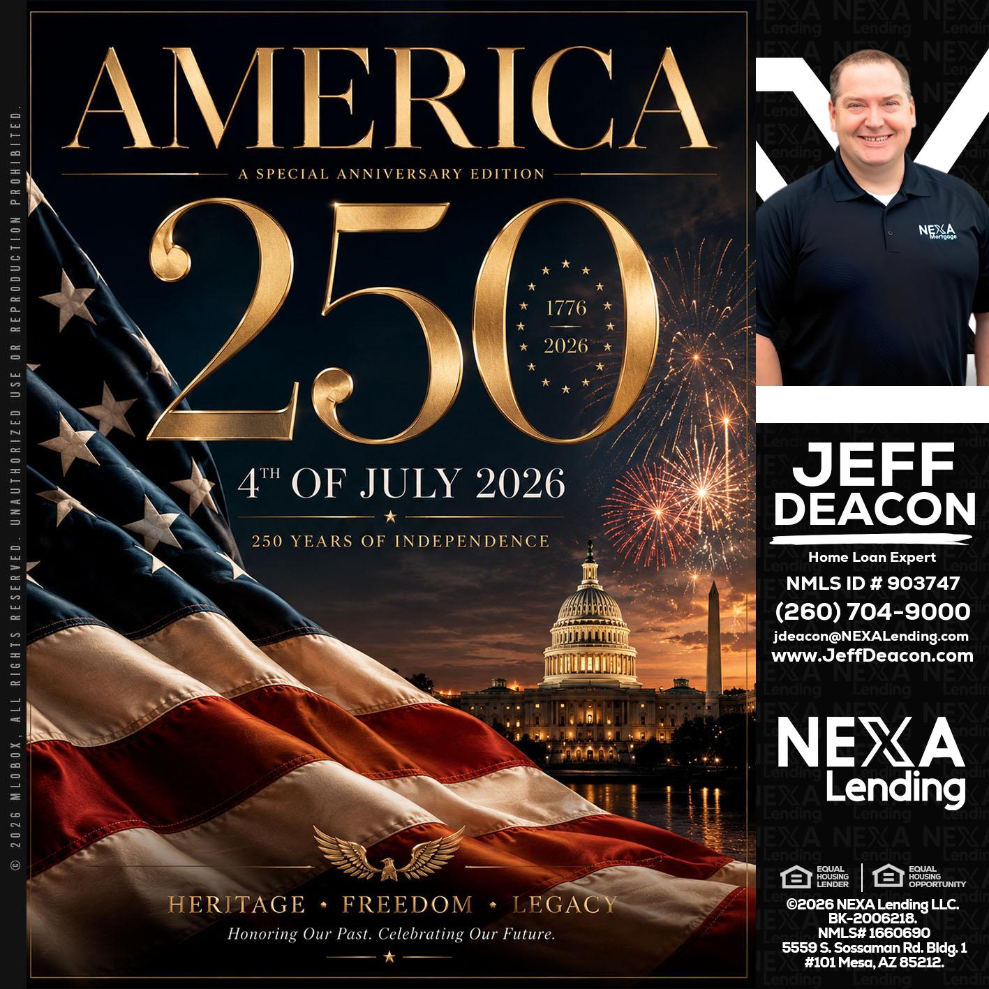 AMERICA 250 TH - Jeff Deacon -Senior Loan Officer