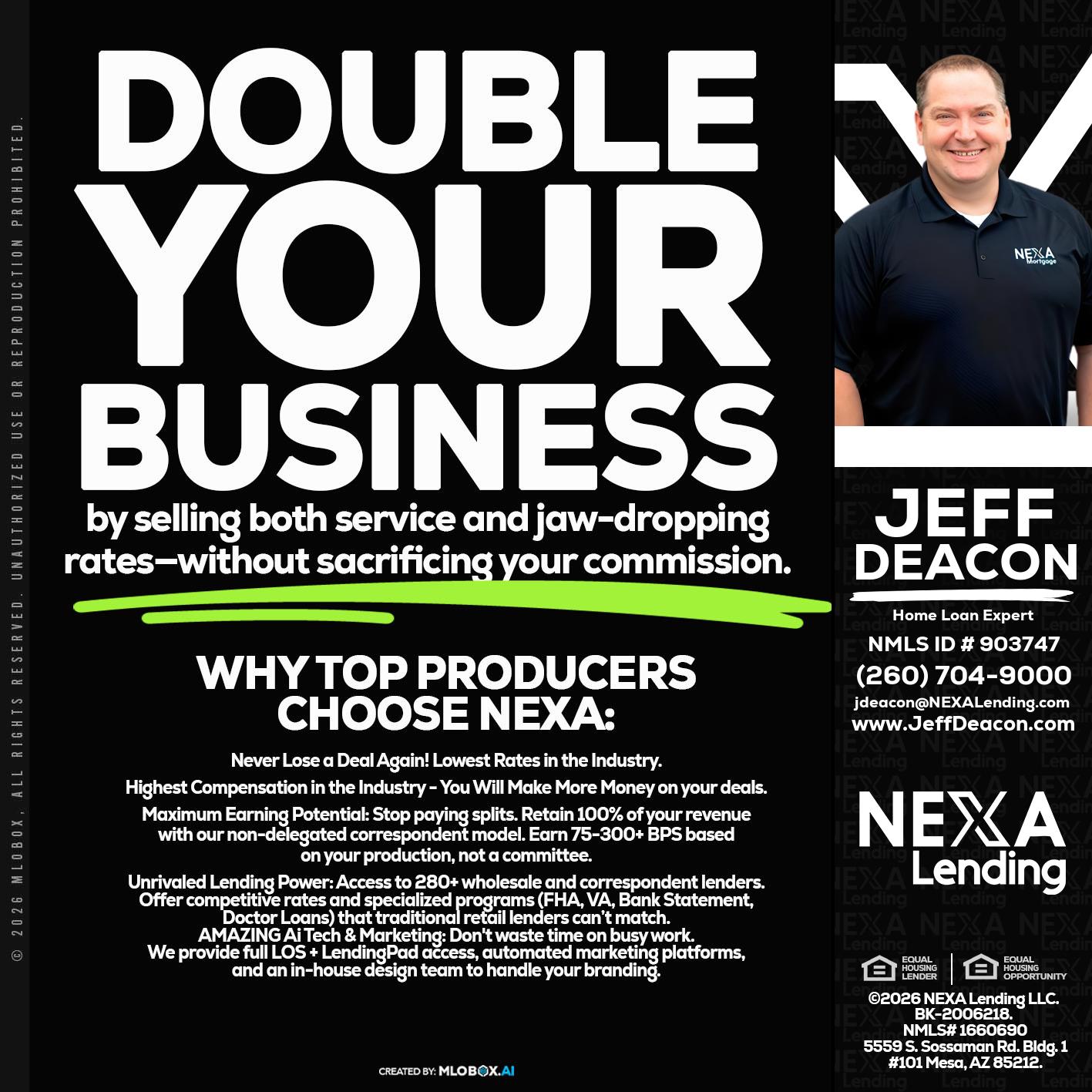 DOUBLE YOUR BUSINESS - Jeff Deacon -Senior Loan Officer
