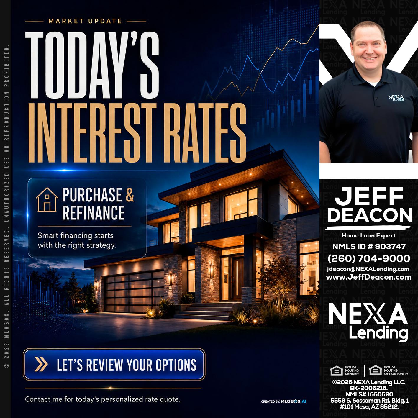 TODAYS RATES - Jeff Deacon -Senior Loan Officer